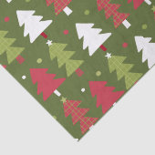 Weihnachtsbäume und Schneeflocken mit grünem Hinte Seidenpapier (Detail)