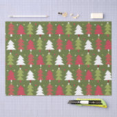 Weihnachtsbäume und Schneeflocken mit grünem Hinte Seidenpapier (Handwerk)