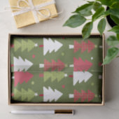 Weihnachtsbäume und Schneeflocken mit grünem Hinte Seidenpapier (Geschenk)