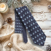 Weihnachtsbäume und Schneeflocken Muster Blue ID86 Krawatte