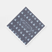 Weihnachtsbäume und Schneeflocken Muster Blue ID86 Serviette (Ecke)