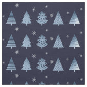 Weihnachtsbäume und Schneeflocken Muster Blue ID86 Stoff (Muster)