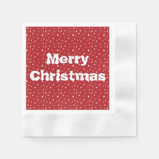 Weihnachtsbäume und Schneeflocken Papier Napkins Serviette (Vorderseite)