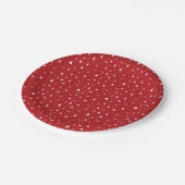 Weihnachtsbäume und Schneeflocken Papier Teller (Schrägansicht)