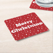 Weihnachtsbäume und Schneeflocken Papier Untersetz Rechteckiger Pappuntersetzer (angewinkelt)