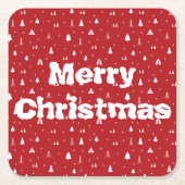 Weihnachtsbäume und Schneeflocken Papier Untersetz Rechteckiger Pappuntersetzer (Vorderseite)