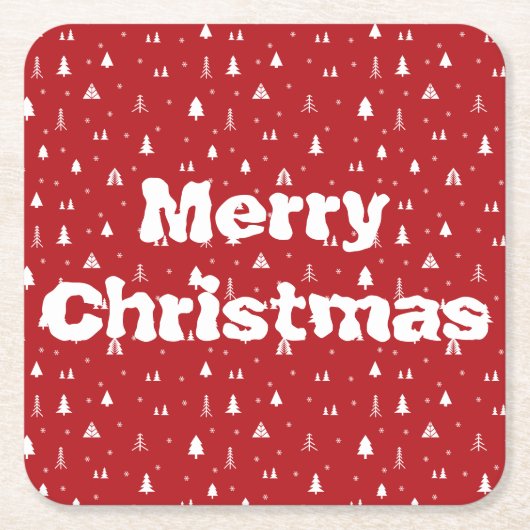 Weihnachtsbäume und Schneeflocken Papier Untersetz Rechteckiger Pappuntersetzer (Vorderseite)