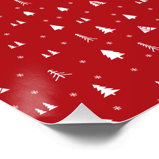 Weihnachtsbäume und Schneeflocken Poster (Ecke)