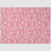 Weihnachtsbäume und Schneeflocken Rosa Weihnachten Seidenpapier (Vorderseite)