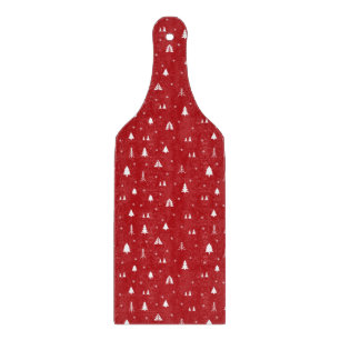 Weihnachtsbäume und Schneeflocken Schneidebrett