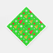 Weihnachtsbäume und Schneeflocken Serviette (Ecke)