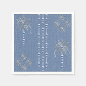 Weihnachtsbäume und Schneeflocken Serviette (Vorderseite)