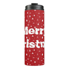 Weihnachtsbäume und Schneeflocken Thermal Tumbler Thermosbecher