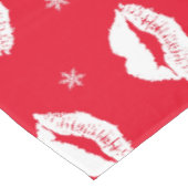 Weihnachtsbäume und Schneeflocken Tischdecke (Schrägansicht)