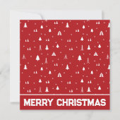 Weihnachtsbäume und Schneeflocken Weihnachtskarte (Vorderseite)