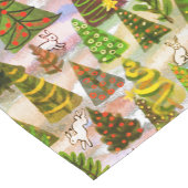 Weihnachtsbäume und Schneehasen Kurzer Tischläufer (Ecke)