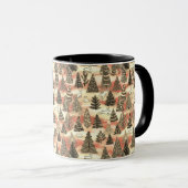 Weihnachtsbäume und Schneehasen Tasse (VorderseiteRechts)