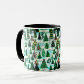 Weihnachtsbäume und Schneehäuser Tasse (Vorderseite Links)