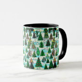 Weihnachtsbäume und Schneehäuser Tasse (VorderseiteRechts)