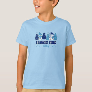 Weihnachtsbäume und Schneemänner Frostige Zeit T-Shirt