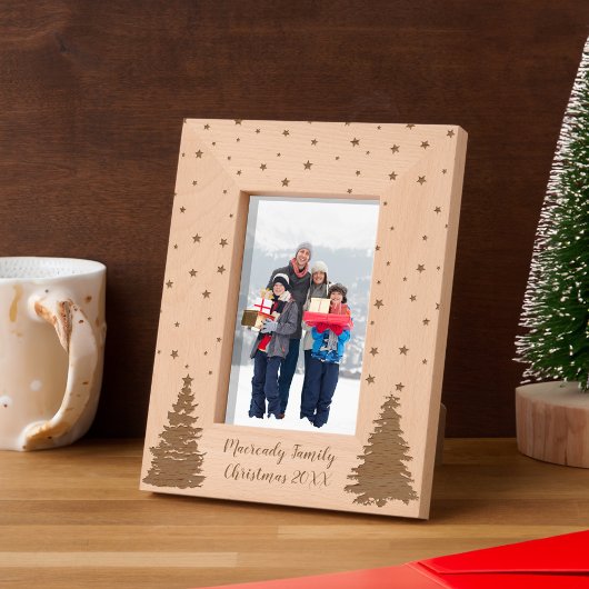 Weihnachtsbäume und Starlight 6x4 Geätzte Rahmen