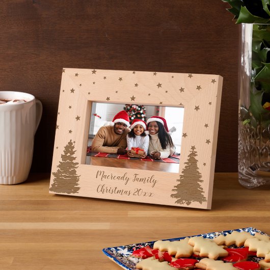 Weihnachtsbäume und Starlight Geätzte Rahmen