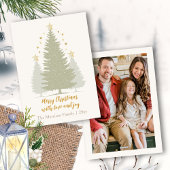 Weihnachtsbäume und Sterne-Foto Feiertagskarte