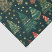 Weihnachtsbäume und Sterne grün und rot Weihnachte Seidenpapier (Ausschnitt)