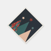 Weihnachtsbäume und Sterne in blau/rot Serviette (Ecke)