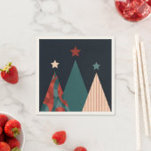 Weihnachtsbäume und Sterne in blau/rot Serviette (Beispiel)