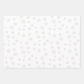 Weihnachtsbäume und Sterne in Rot und Weiß Geschenkpapier Set (Vorderseite)