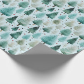 Weihnachtsbäume und Sterne Moderne Weihnachten Geschenkpapier (Ecke)
