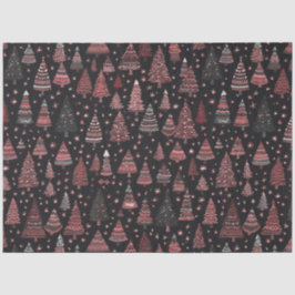 Weihnachtsbäume und Sterne, rot und braun Weihnach Seidenpapier