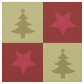 Weihnachtsbäume und Sternmuster Stoff (Nahaufnahme)