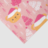 Weihnachtsbäume und Teddy Bears Pink Weihnachten Seidenpapier (Ausschnitt)