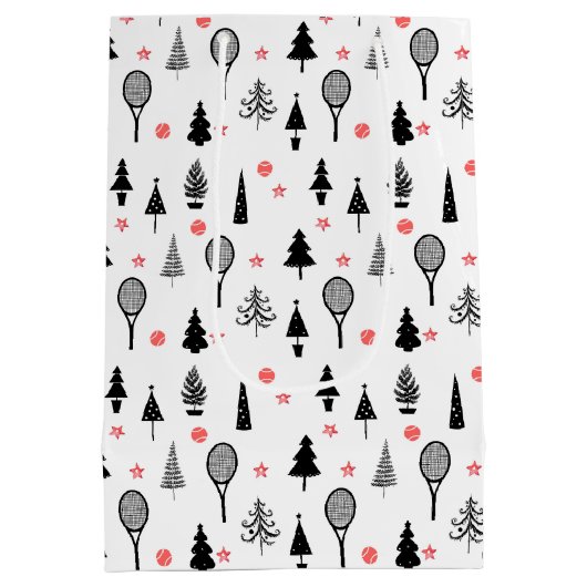 🎄 Weihnachtsbäume und 🎾 Tennisschläger Mittlere Geschenktüte (Rückseite)