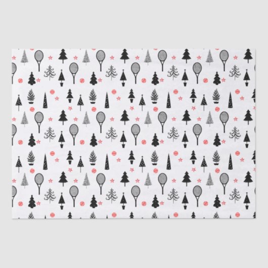 🎄 Weihnachtsbäume und 🎾 Tennisschläger Seidenpapier (Vorderseite)