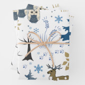 Weihnachtsbäume und -tiere geschenkpapier set (Beispiel)