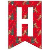 Weihnachtsbäume und Tiger Muster glückliche Ferien Wimpelkette (Zweite Fahne)