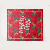 Weihnachtsbäume und Tiger Muster roten Hintergrund Wandteppich (Vorderseite (Horizontal))