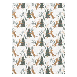 Weihnachtsbäume und Tiger Vintages Muster 2 Tischdecke