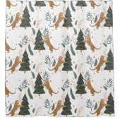Weihnachtsbäume und Tigermuster Duschvorhang (Vorderseite)