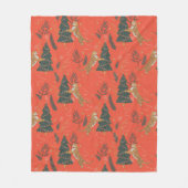 Weihnachtsbäume und Tigermuster Fleecedecke (Vorderseite)
