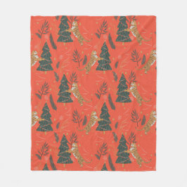 Weihnachtsbäume und Tigermuster Fleecedecke