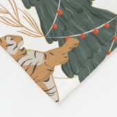Weihnachtsbäume und Tigermuster Fleecedecke (Ecke)