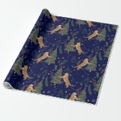 Weihnachtsbäume und Tigermuster Geschenkpapier (Ungerollt)