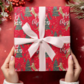 Weihnachtsbäume und Tigermuster Geschenkpapier