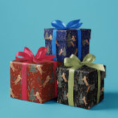 Weihnachtsbäume und Tigermuster Geschenkpapier Set