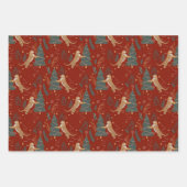 Weihnachtsbäume und Tigermuster Geschenkpapier Set (Vorderseite)