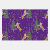 Weihnachtsbäume und Tigermuster Geschenkpapier Set (Vorderseite 2)